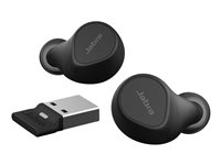 Jabra Evolve2 Buds MS - True wireless-hodetelefoner med mikrofon - i øret - Bluetooth - aktiv støydemping - USB-A via Bluetooth-adapter - lydisolerende - svart - Certified for Microsoft Teams 20797-999-989