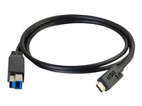 C2G 1m USB 3.1 Gen 1 USB Type C to USB B Cable M/M - USB C Cable Black - USB-kabel - USB Type B (hann) til 24 pin USB-C (hann) - USB 3.1 - 1 m - svart 88865