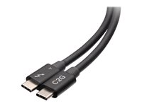C2G 1.5ft Thunderbolt 4 USB C Cable - USB C to USB C - 40Gbps - M/M - Thunderbolt-kabel - 24 pin USB-C (hann) til 24 pin USB-C (hann) - USB 3.2 / DisplayPort 2.1 / Thunderbolt 4 - 30 V - 50 cm - USB Power Delivery (100 W), 8K 60Hz støtte, 4 K 60 Hz (4096 x 2160) støtte, Ethernet-støtte - svart C2G28885
