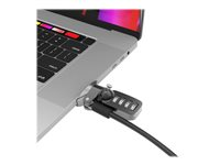 Compulocks Ledge Lock Adapter for MacBook Pro 16" (2019) with Combination Cable Lock - Sikkerhetssporlåsadapter - sølv - med kombinasjonskabellås - for Apple MacBook Pro 16" (Late 2019) MBPR16LDG01CL