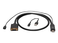 C2G 6ft (1.8m) HDMI to VGA Active Video Adapter Cable - 1080p - Video adapter - HDMI, Micro-USB type B (kun strøm) til HD-15 (VGA) hann - 1.8 m - svart - aktiv, 1080p støtte 60 Hz C2G41472