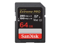 SanDisk Extreme Pro - Flashminnekort - 64 GB - Video Class V60 / UHS-II U3 / Class10 - SDXC UHS-II SDSDXEP-064G-GN4IN