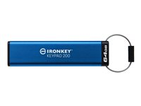 Kingston IronKey Keypad 200 - USB-flashstasjon - kryptert - 64 GB - USB 3.2 Gen 1 IKKP200/64GB