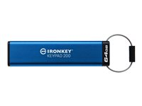 Kingston IronKey Keypad 200 - USB-flashstasjon - kryptert - FIPS 140-3 Level 3 - 64 GB - USB 3.2 Gen 1 IKKP200/64GB
