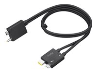 Lenovo Split Cable - Thunderbolt-kabel - USB-C / DC-strømjakk til 24 pin USB-C, Slim Tip - Thunderbolt 4 - 70 cm - svart - for ThinkCentre M75t Gen 2 11W5 4X91K16970