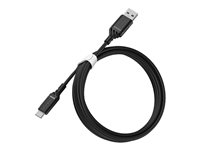 OtterBox Standard - USB-kabel - 24 pin USB-C (hann) til USB (hann) - USB 2.0 - 3 A - 2 m - svart 78-52659