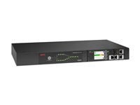 APC NetShelter - Automatisk overføringsbryter (kan monteres i rack) - AC 207-253 V - 3700 VA - enkeltfase - Ethernet 10/100/1000, USB - utgangskontakter: 9 - 1U - 2.44 m kabel - svart AP4423A