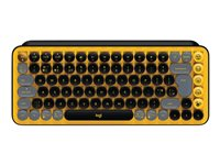 Logitech POP Keys - Tastatur - trådløs - Bluetooth LE, Bluetooth 5.1 - QWERTY - US International - tastsvitsj: Brown Tactile - sprenging 920-010735