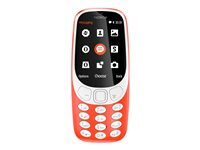 Nokia 3310 Dual SIM - Funksjonstelefon - dobbelt-SIM / Internminne 16 MB - microSD slot - 320 x 240 piksler - rear camera 2 MP - varm rødfarge (blank) A00028092