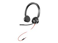 Poly Blackwire 3225 - 3300 Series - hodesett - on-ear - kablet - USB, 3,5 mm jakk - svart - Skype Certified, Cisco Jabber Certified, Avaya Certified 80S11AA
