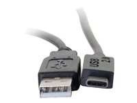 C2G 1m USB 2.0 USB Type C to USB A Cable M/M - USB C Cable Black - USB-kabel - USB (hann) til 24 pin USB-C (hann) - USB 2.0 - 1 m - formstøpt - svart 88870