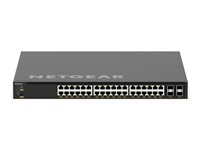 NETGEAR AV Line M4350-36X4V - Switch - L3 - Styrt - 36 x 100/1000/2.5G/5G/10GBase-T (PoE++) + 4 x 1/10/25 Gigabit SFP28 - front til bakside-luftflyt - rackmonterbar - PoE++ (280 W) XSM4340CV-100NES