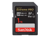 SanDisk Extreme Pro - Flashminnekort - 1 TB - Video Class V60 / UHS-II U3 / Class10 - SDXC UHS-II SDSDXEP-1T00-GN4IN