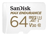 SanDisk Max Endurance - Flashminnekort (microSDXC til SD-adapter inkludert) - 64 GB - Video Class V30 / UHS-I U3 / Class10 - microSDXC UHS-I SDSQQVR-064G-GN6IA