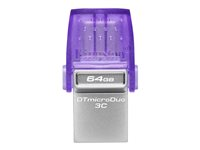 Kingston DataTraveler microDuo 3C - USB-flashstasjon - 64 GB - USB 3.2 Gen 1 / USB-C DTDUO3CG3/64GB