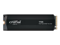 Crucial T705 - SSD - kryptert - 1 TB - intern - M.2 2280 - PCI Express 5.0 (NVMe) - TCG Opal Encryption 2.01 - integrert kjøle CT1000T705SSD5