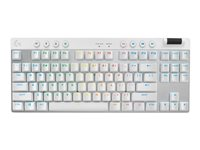 Logitech G PRO X TKL - Tastatur - bakgrunnsbelyst - Bluetooth, 2.4 GHz - QWERTY - Nordisk (dansk/finsk/norsk/svensk) - tastsvitsj: Tactile - hvit 920-012146
