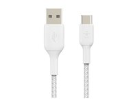 Belkin BoostCharge - USB-kabel - 24 pin USB-C (hann) til USB (hann) - 3 m - hvit CAB002BT3MWH