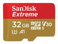 SanDisk Extreme - Flashminnekort - 32 GB - A1 / Video Class V30 / UHS-I U3 / Class10 - microSDHC UHS-I SDSQXAF-032G-GN6GN