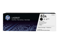 HP 83A - 2-pack - svart - original - LaserJet - tonerpatron (CF283AD) - for LaserJet Pro M201, MFP M125, MFP M127, MFP M225 CF283AD