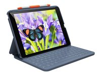 Logitech Rugged Lite - Tastatur og folioveske - trådløs - Bluetooth LE - QWERTY - Pan Nordic - klassisk blå - for Apple 10.2-inch iPad (7. generasjon, 8. generasjon, 9. generasjon) 920-011684