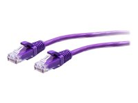 C2G 10ft (3m) Cat6a Snagless Unshielded (UTP) Slim Ethernet Network Patch Cable - Purple - Koblingskabel - RJ-45 (hann) til RJ-45 (hann) - 3 m - 4.8 mm - UTP - CAT 6a - formstøpt, uten hindringer - purpur C2G30192