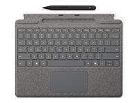 Microsoft Surface Pro Keyboard - tastatur - med styrepute, akselerometer, lagrings- og ladebakke for Surface Slim Pen 2 - QWERTY - Nordisk - platina - med Slim Pen 2 Inn-enhet 8X8-00172