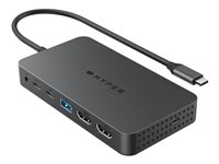 HyperDrive Next - Dokkingstasjon - for smarttelefon, bærbar, bærbar, bærbar - USB-C / USB4 / Thunderbolt 3 / Thunderbolt 4 - 2 x HDMI - 1GbE HD7002GL