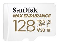 SanDisk Max Endurance - Flashminnekort (microSDXC til SD-adapter inkludert) - 128 GB - Video Class V30 / UHS-I U3 / Class10 - microSDXC UHS-I SDSQQVR-128G-GN6IA