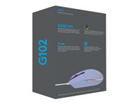 Logitech Gaming Mouse G102 LIGHTSYNC - Mus - høyrehendt - optisk - 6 knapper - kablet - USB - lilla 910-005854