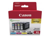 Canon PGI-1500XL BK/C/M/Y Multipack - 4-pack - XL - svart, gul, cyan, magenta - original - blekkbeholder - for MAXIFY iB4050, iB4150, MB5150, MB5155, MB5350, MB5450 9182B010