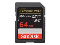 SanDisk Extreme Pro - Flashminnekort - 64 GB - Video Class V30 / UHS-I U3 / Class10 - SDXC UHS-I SDSDXXU-064G-GN4IN