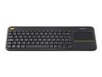 Logitech Wireless Touch Keyboard K400 Plus - Tastatur - trådløs - 2.4 GHz - Nordisk - svart 920-007141