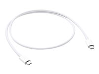 Apple - Thunderbolt-kabel - 24 pin USB-C (hann) til 24 pin USB-C (hann) - USB 3.1 Gen 2 / Thunderbolt 3 - 80 cm MQ4H2ZM/A