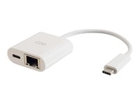 C2G USB C to Ethernet Adapter With Power Delivery - White - Nettverksadapter - USB-C - Gigabit Ethernet x 1 - hvit 82407