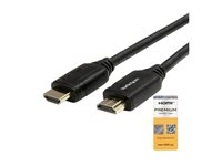 StarTech.com 10ft (3m) HDMI 2.0 Cable with Gripping Connectors, 4K 60Hz Premium Certified High Speed HDMI Cable with Ethernet, HDR10, 18Gbps, HDMI Video Cord for Monitor/TV, M/M, Black - Ultra HD HDMI Cord - High Speed - HDMI-kabel - HDMI hann rett til HDMI hann rett - 3 m - svart HDMM3MLP