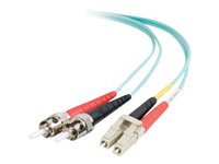 C2G LC-ST 10Gb 50/125 OM3 Duplex Multimode PVC Fiber Optic Cable (LSZH) - Nettverkskabel - ST flermodus (hann) til LC multimodus (hann) - 2 m - fiberoptisk - dupleks - 50 / 125 mikroner - OM3 - halogenfri - akvamarin 85541