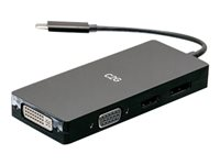 C2G USB C Multiport Adapter with HDMI, DisplayPort, DVI & VGA - 4K 60Hz - Dokkingstasjon - USB-C - VGA, DVI, HDMI, DP C2G54454