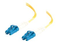 C2G LC-LC 9/125 OS1 Duplex Singlemode PVC Fiber Optic Cable (LSZH) - Koblingskabel - LC-enkeltmodus (hann) til LC-enkeltmodus (hann) - 3 m - fiberoptisk - dupleks - 9 / 125 micron - OS1 - halogenfri - gul 85606