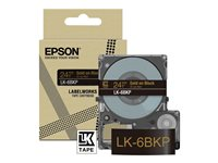 Epson LabelWorks LK-6BKP - Metallisk - gull på sort - Rull (2,4 cm x 9 m) 1 kassett(er) hengeboks - tapepatron - for LabelWorks LW-C610 C53S672096