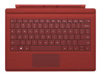 Microsoft Surface 3 Type Cover - Tastatur - bakbelysning - Portugisisk - rød - for Surface 3 GV7-00043