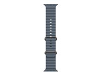Apple - Bånd for smart armbåndsur - 49 mm, naturlig titanfinish - 130 - 200 mm - anker blå - for Watch Hermès Series 9, SE 3, Series 10, Series 11, Series 8, Series 9, Ultra 2, Ultra 3 MGCC4ZM/A