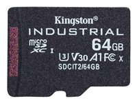 Kingston Industrial - Flashminnekort - 64 GB - A1 / Video Class V30 / UHS-I U3 / Class10 - microSDXC UHS-I SDCIT2/64GBSP