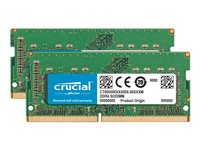 Crucial - DDR4 - sett - 64 GB: 2 x 32 GB - SO DIMM 260-pin - 2666 MHz / PC4-21300 - CL19 - 1.2 V - ikke-bufret - ikke-ECC - for Apple iMac (Begynnelsen av 2019); Mac mini (I slutten av 2018) CT2K32G4S266M