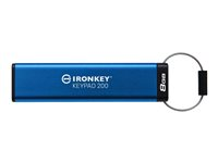 Kingston IronKey Keypad 200 - USB-flashstasjon - kryptert - 8 GB - USB 3.2 Gen 1 IKKP200/8GB