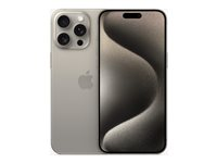 Apple iPhone 15 Pro Max - 5G smartphone - dobbelt-SIM / Internminne 256 GB - OLED-display - 6.7" - 2796 x 1290 pixels (120 Hz) - 3x bakkamera 48 MP, 12 MP, 12 MP - front camera 12 MP - naturlig titan MU793QN/A