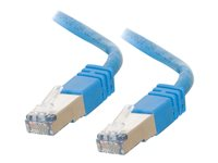 C2G Cat5e Booted Shielded (STP) Network Patch Cable - Koblingskabel - RJ-45 (hann) til RJ-45 (hann) - 20 m - STP - CAT 5e - formstøpt - blå 83777