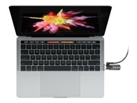 Compulocks Legde Lock Adapter for MacBook Pro TB with Combination Lock - System, sikkerhetssett - sølv - for Apple MacBook Pro Touch Bar with Four Thunderbolt 3 Ports (13.3 in, 15.4 in) MBPRLDGTB01CL
