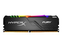 HyperX FURY RGB - DDR4 - sett - 64 GB: 4 x 16 GB - DIMM 288-pin - 3200 MHz / PC4-25600 - CL16 - 1.35 V - ikke-bufret - ikke-ECC - svart HX432C16FB4AK4/64