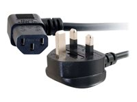 C2G Universal Power Cord - Strømkabel - BS 1363 (hann) til power IEC 60320 C13 - 2 m - 90°-kontakt, formstøpt - svart 88520